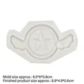 Stampo in silicone stella con ali per fondant e argilla, misura 9.5x6x0.9cm bianco - Stile 1 Ali Stella / Grigio