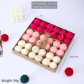 Pack of 36 rose red, pink and white 3cm wool felt balls for DIY Christmas crafts - Rose White Pink (36Pcs)