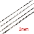 DIY jewelry making supplies 2mm silver stainless steel link chain for necklaces - CH-14 (2mm Width) / Steel