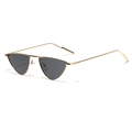 Occhiali da sole cat-eye triangolari retrò con montatura in metallo dorato e lenti scure - Montatura Oro Lente Grigia