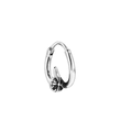 Vintage silver finish stainless steel huggie hoop earring with embossed texture - 9# Radial Texture Steel Color Single