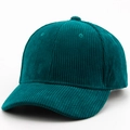 Adjustable corduroy baseball cap in deep teal blue with classic ribbed texture - Adjustable / Green