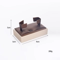 Brown and beige brushed leather jewelry display base measuring 9x5x5cm for watches - Clip-on Bracelet Stand