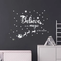 Adesivo murale natalizio in acrilico specchio argento Believe in the magic of the season - Argento