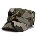 Tactical camouflage flat top military cap with golden wheat embroidery in jungle pattern - Wheat Embroidery Camouflage