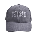Dark grey corduroy baseball cap with white MINI embroidery for kids, 6-panel design - MINI Style / Gray
