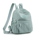 Zaino da donna elegante in nylon verde menta chiaro impermeabile con tasca frontale zip - Acqua