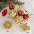 9-piece set of 8-13cm red and gold Christmas ball ornaments with Ho Ho embroidery - 9 Piece Set: Style A / Gold Red
