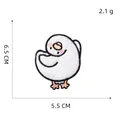 Detail van schattige witte pluche eend borduurpatch met maten 6,5 cm en 5,5 cm - Eend met schuin hoofd-6#