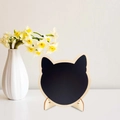 Cat-shaped wooden mini chalkboard sign with stand for Christmas party table decor - Cat