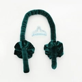 Donkergroene fluwelen hitteloze krulset met twee scrunchies en een transparante haarklem - 4-delige set / Donkergroen