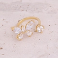 Macro shot of gold butterfly ring with marquise cut stones and open band detail - Transparent Butterfly Style (1#)