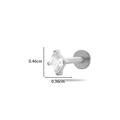 Silver G23 Titanium stud with square-cut clear zircon stone measuring 0.46cm by 0.36cm - Clear Square Style (589-1# Silver)