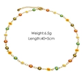 Detailed specs of daisy necklace with multicolor enamel flowers and dimensions 40+5cm - 2046 Necklace Multicolor