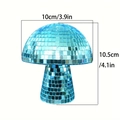 Close-up of blue mushroom disco ball decoration with size 10x10.5cm on white background - 10*10CM / Blue