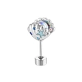 Silver shell earring with blue starfish inlay and gemstones, flat back cartilage piercing - AB Color + Blue Enamel (A507-5)