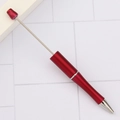 Penna a sfera fai-da-te in rosso metallizzato con asta in argento per perline creative - Rosso