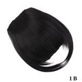 Natural black synthetic hair fringe clip with sideburns in 1B color shade - 1B Natural Black