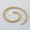 Collana a spiga dorata in acciaio inossidabile con ciondolo rettangolare personalizzabile - Collana da 8mm / Oro
