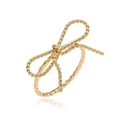 Detaillierte Nahaufnahme eines goldenen Schleifenrings mit gedrehtem Seildesign - Goldener gedrehter Schleifenring / 1 Stück
