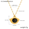 Golden titanium steel necklace featuring a geometric eye pendant with black glass inlay - Fish Mouth Chain / Gold Black Glass