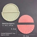 Stampo in silicone per ventagli cinesi con texture fini per torte e artigianato in resina - Stampo Grande per Ventaglio a 2 Griglie / Grigio