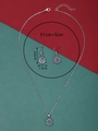 Parure de bijoux flocon de neige de Noël avec fini iridescent et collier réglable - XL26-Flocon de Neige Coloré