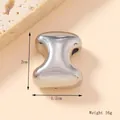 Polished stainless steel letter I bubble pendant bead for DIY jewelry making - Silver/Steel (I) (Large)