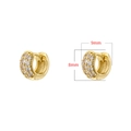 Orecchini a cerchio in oro 18K con tre file di zirconi cubici, misura 8mm x 9mm - VE1456 (8mmx9mm) / Oro