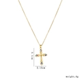 Gold cross necklace featuring vibrant multi-colored zircon stones with dimensions 3.1x2.15cm - Gold Multicolor Zircon Cross (1520)