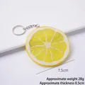 Lifelike yellow PVC lemon slice keychain with realistic texture and 7.5cm diameter size - 7.5cm Large Yellow Lemon Slice - Keychain
