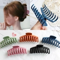 Large matte shark hair claw clip set for women in five assorted colors including navy and pink - Mixed Colors