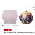 Tulip sphere silicone mold for DIY candles with 3D flower relief and finished purple candle - GJ-126 Tulip Sphere