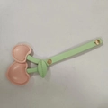 Portachiavi a ciliegia in pelle PU rosa e verde chiaro con chiusura a scatto in metallo - Rosa