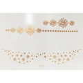 Tatuajes temporales dorados con diseños de estrellas y copos de nieve faciales, modelo ET302 - ET302 / Dorado