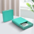 Turquoise suspension jewelry box with transparent PE film for rings and bracelets - 9*9*2CM / Light Green