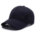 Dark blue minimalist baseball cap for men with stylish Fashion metal side emblem - Adjustable / Navy Blue