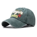 Dettaglio cappello da baseball verde scuro in cotone con ricamo Player 76 - Regolabile / verde scuro