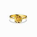 Elegant gold S925 sterling silver rose flower ring for women with minimalist open design - US Size 6 / Gold