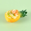 Realistisches Ananas-Gebratener-Reis-Miniatur-Schlüsselanhänger-Modell für Kinderküchen - Erdnuss gebratener Reis