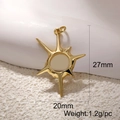 Golden sun star geometric pendant 27x20mm made of tarnish resistant copper for DIY jewelry - Irregular Sun
