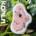 Pink and white koala-shaped coral velvet hand towel with hanging loop for kids - Pink Koala / Pink