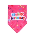 Pink pet birthday bandana with colorful Happy Birthday print and confetti patterns - Ribbon Pink