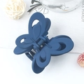 Elegant matte dark blue butterfly hair claw clip with cutout wings for French twist styles - Navy Blue