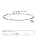 Minimalist silver beaded stainless steel chain bracelet with adjustable lobster clasp - Silver Ball Chain