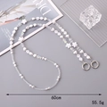 60cm Pearl crossbody phone strap with white star beads and iridescent cubes - K3098 4 Irregular Flowers Crossbody Chain