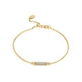 Elegant 18K gold plated S925 silver bracelet with sparkling pavé cubic zirconia - 14K Gold Plated Cylinder Pavé Zirconia Bracelet 0.8g
