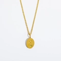 Collier en titane plaqué or 18K avec signe Sagittaire et pendentif en zircon jaune - Sagittaire-Pierre jaune