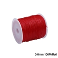 Red elastic string for jewelry 0.8mm x 100m roll for crystal bead DIY crafts - 0.8mm Red approx 100m/Roll