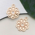 DIY rose gold flower metal pendants set for minimalist jewelry making and accessories - Hollow Flower